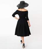 Unique Vintage 1950s Black Marceline Swing Dress - Unique Vintage - Womens, DRESSES, SWING