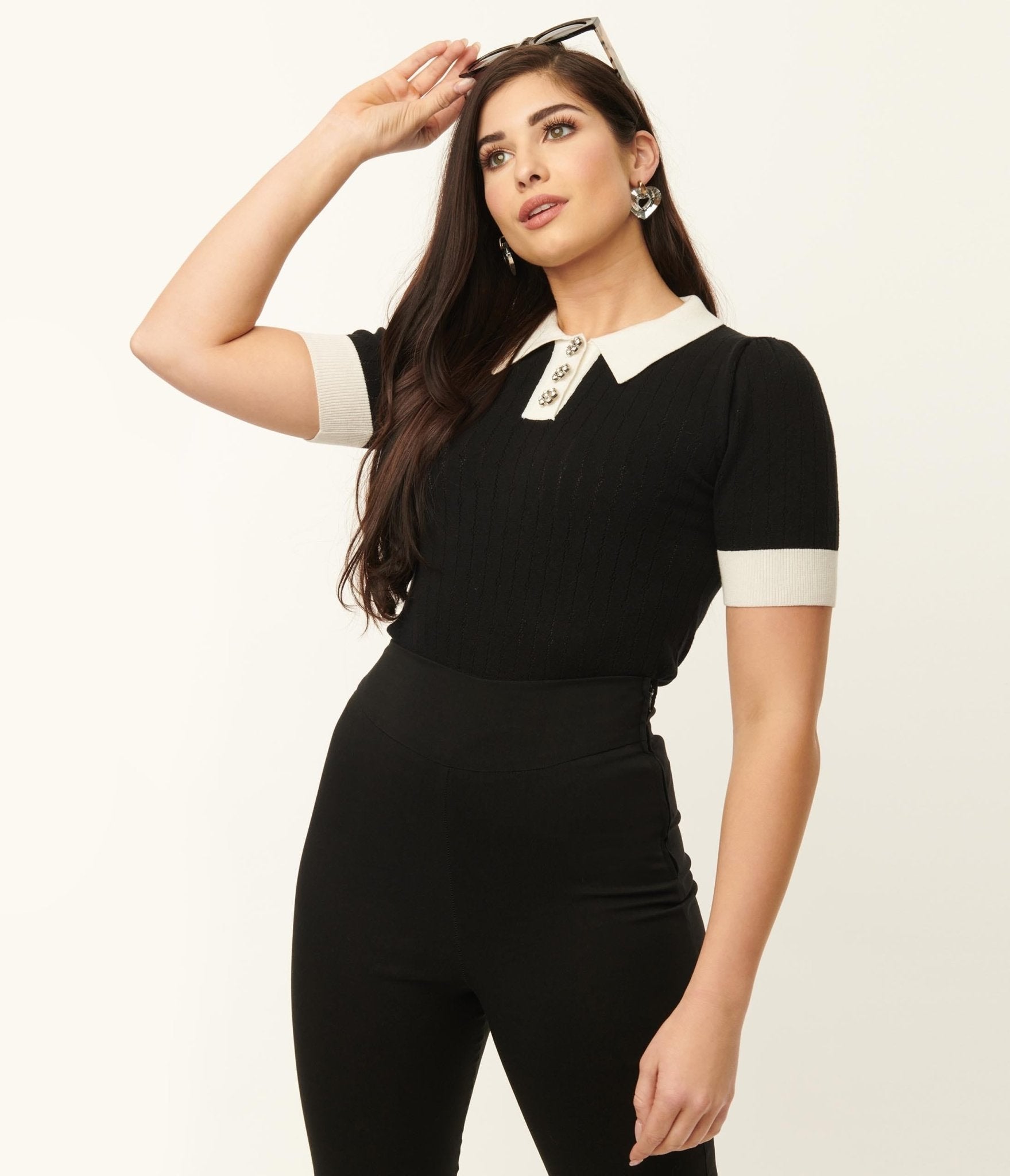 White collar best sale black jumper