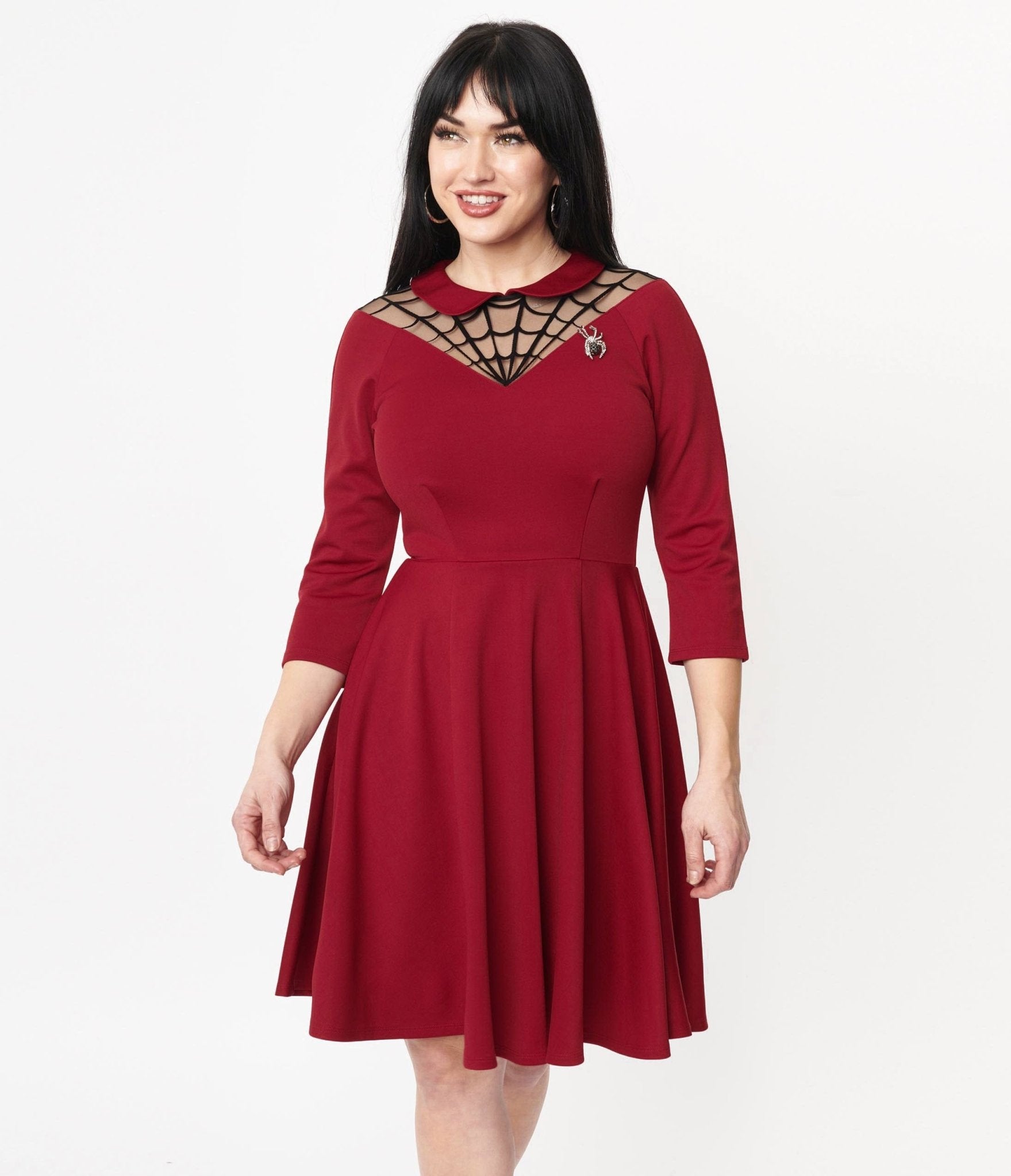 Burgundy discount 1950s dress