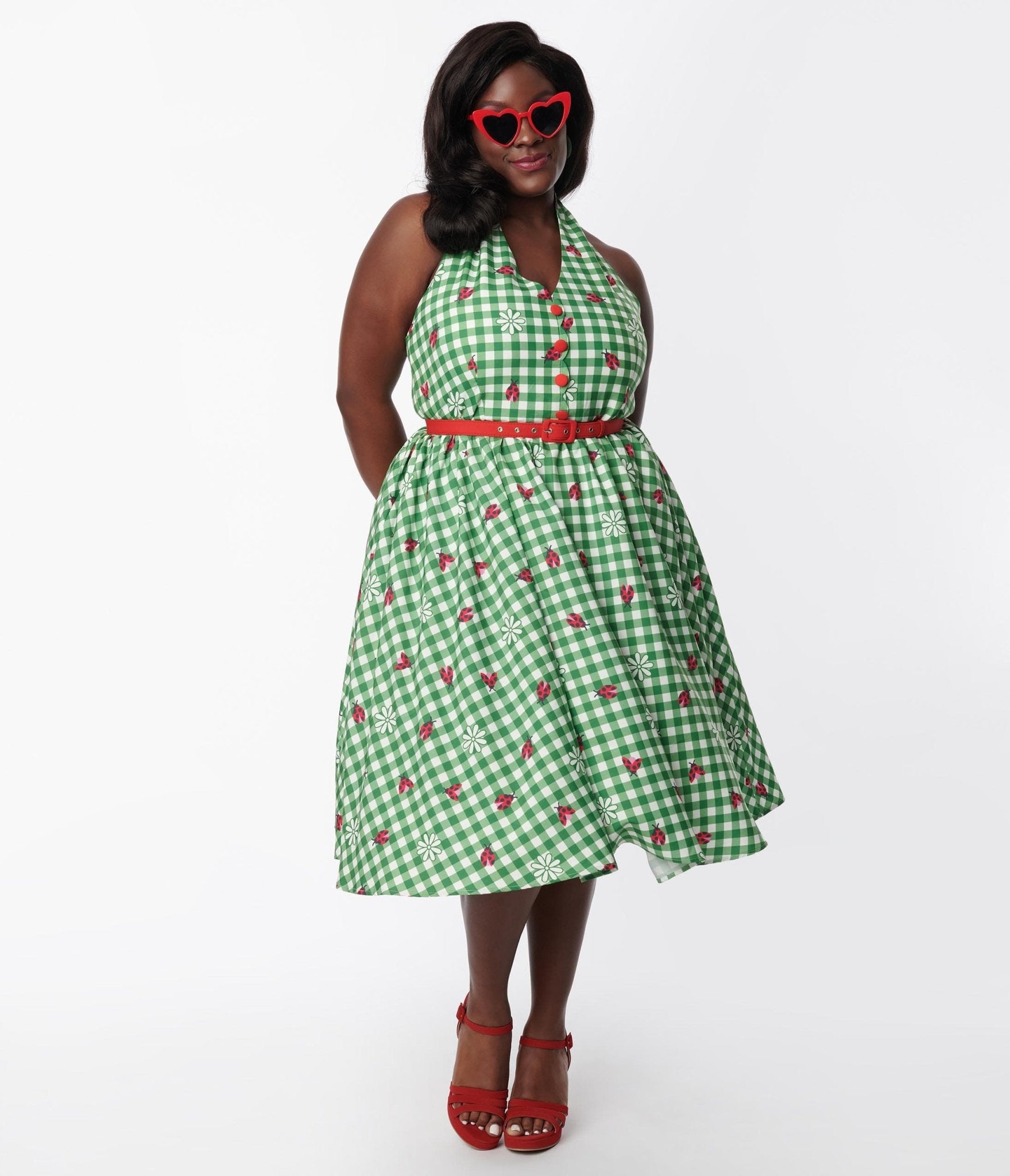 Gingham halter deals dress