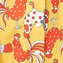 Unique Vintage 1950s Mustard & Red Rooster Print Fit & Flare Dress - Unique Vintage - Womens, DRESSES, FIT AND FLARE