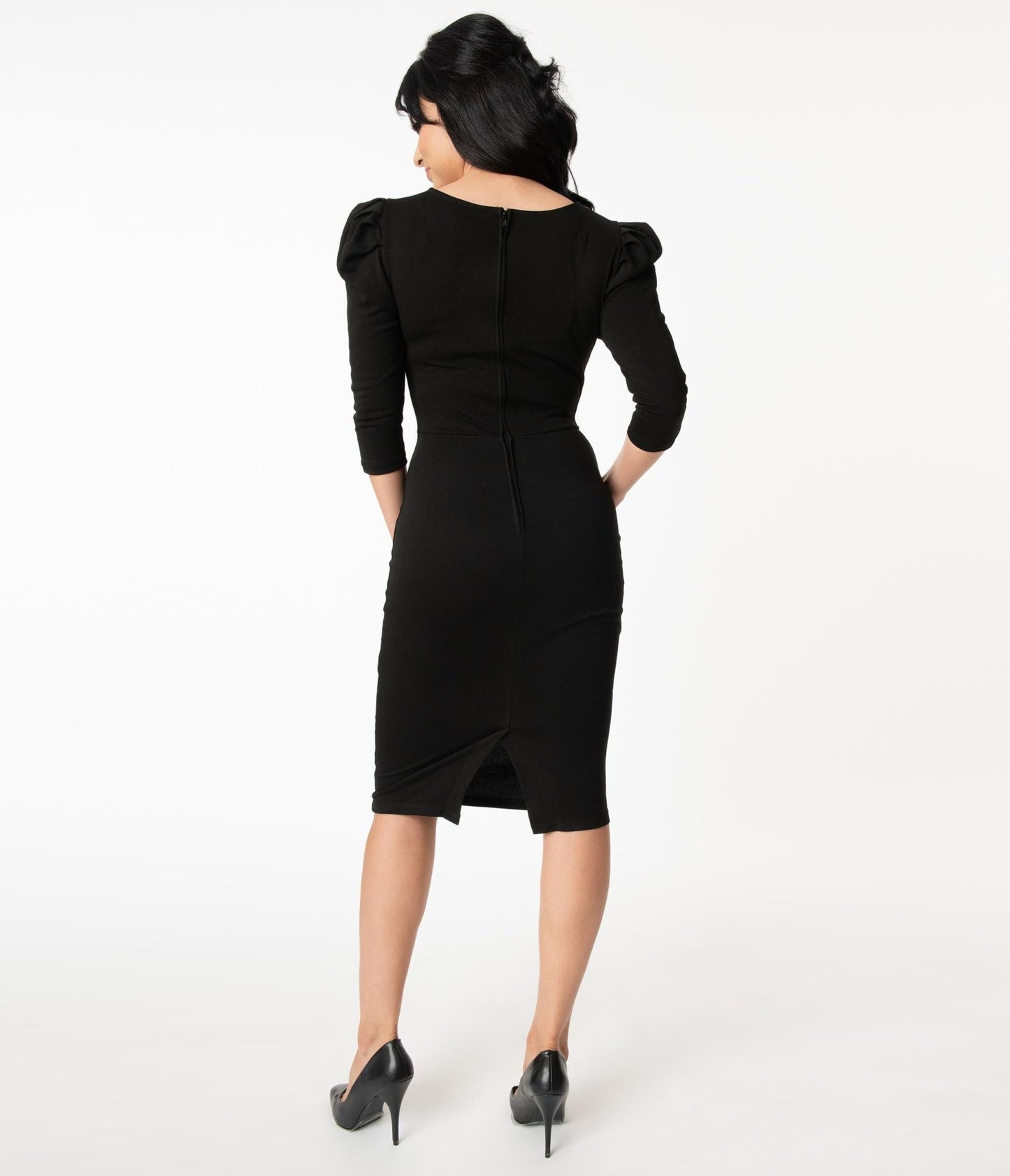 Unique Vintage 1960s Black Crawford Wiggle Dress - Unique Vintage - Womens, DRESSES, WIGGLE