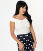 Unique Vintage 1960s White Maraschino Top