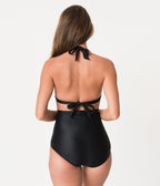 Unique Vintage All Black Monroe High Waist Bikini Bottom - Unique Vintage - Womens, SWIM, BOTTOM