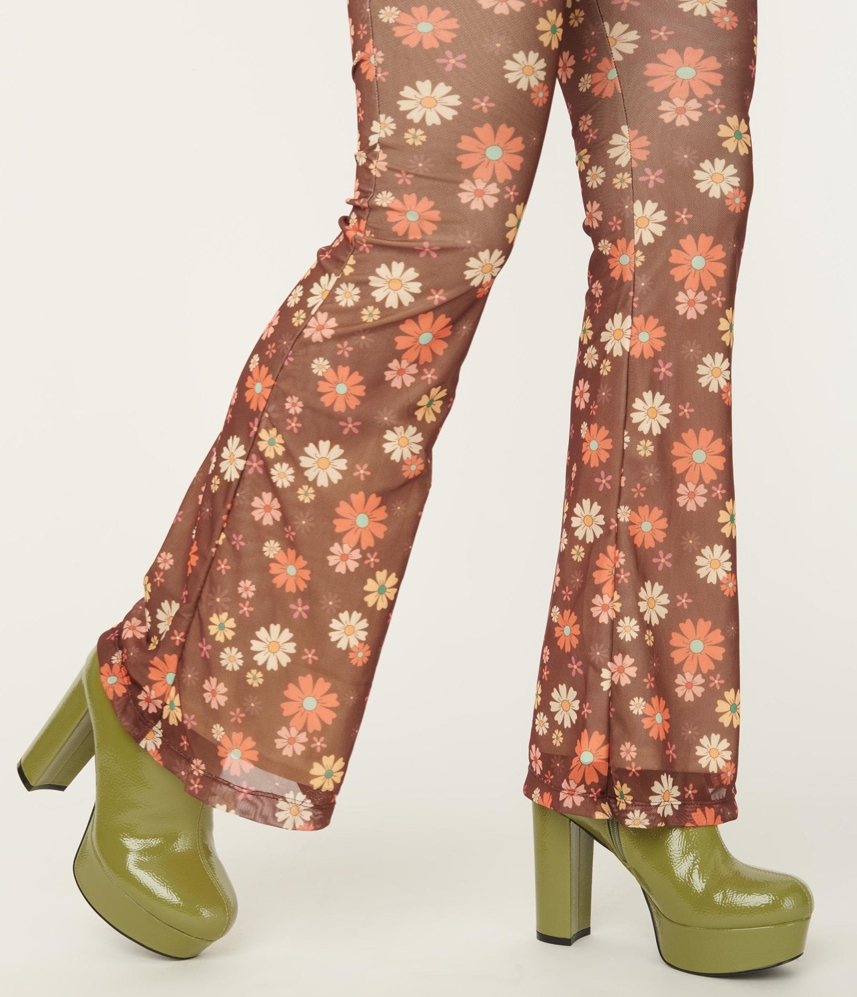 Unique Vintage Avocado Green Platform Heel Ankle Boots - Unique Vintage - Womens, SHOES, BOOTS