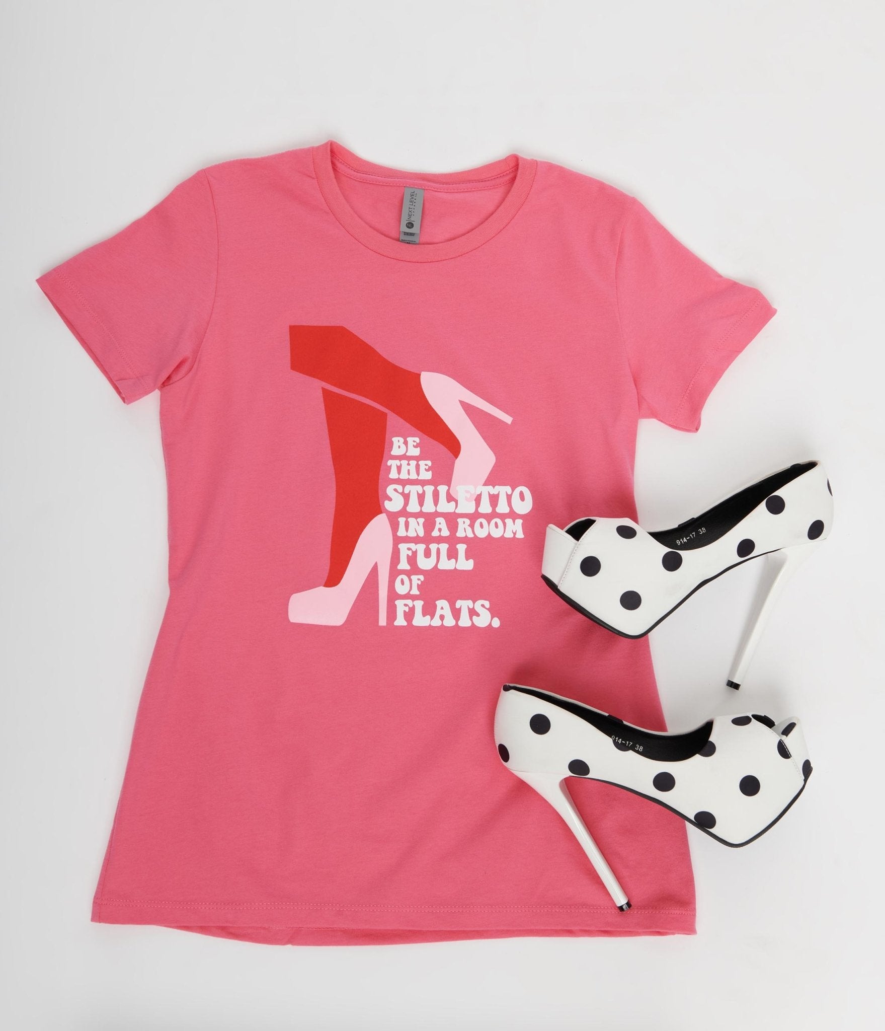 Unique Vintage Be The Stiletto Pink Fitted Womens Graphic Tee - Unique Vintage - Womens, GRAPHIC TEES, TEES