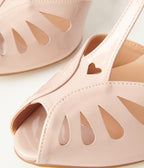 Unique Vintage Beige Patent Leatherette T-Strap Everly Pumps - Unique Vintage - Womens, SHOES, HEELS