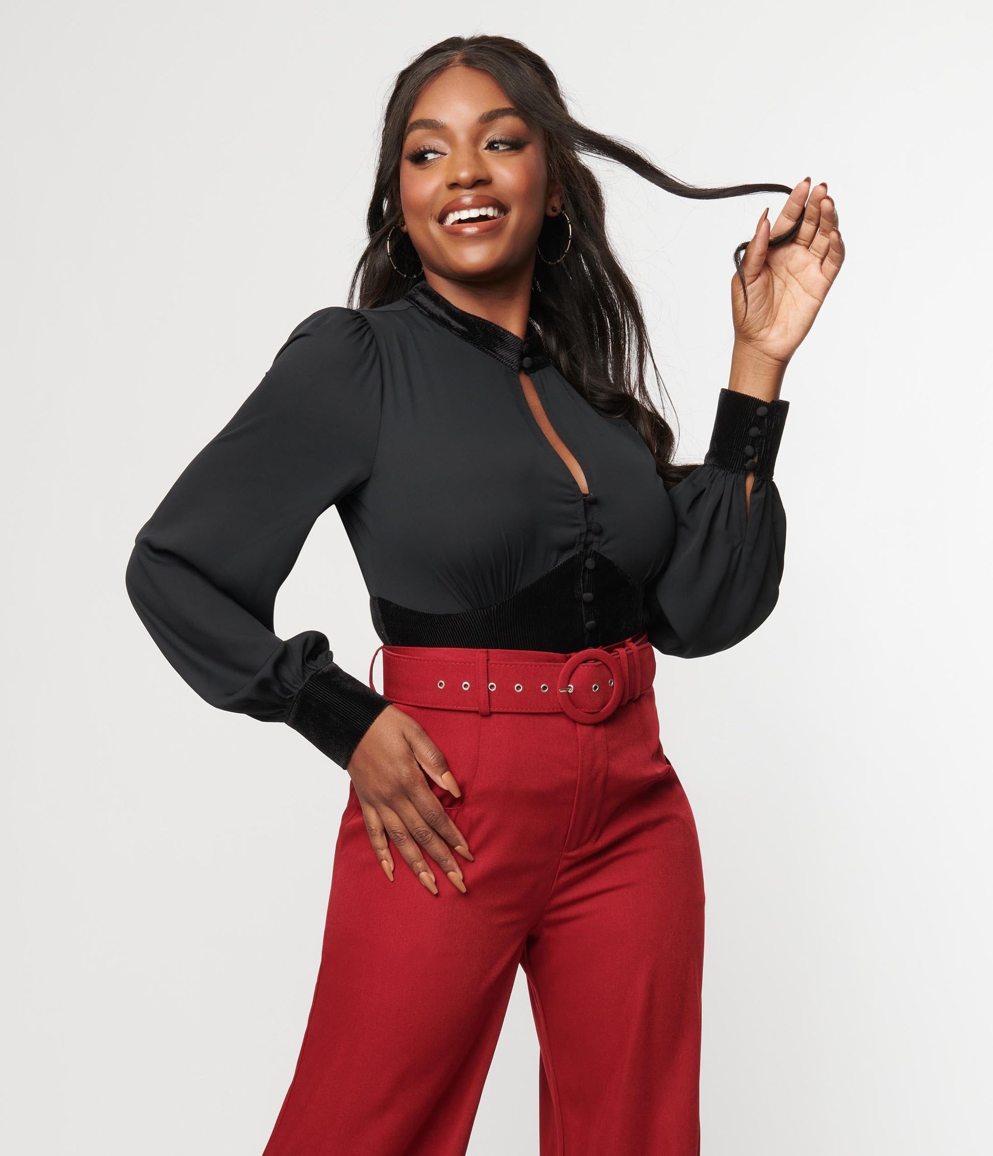 classic black blouse
