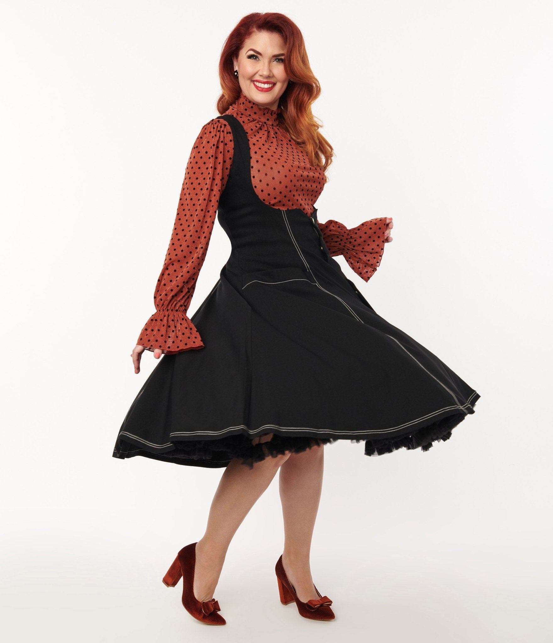 Swing skirt black dress online
