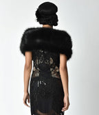 Unique Vintage Black Faux Fur Stole - Unique Vintage - Womens, ACCESSORIES, GLOVES/SCARVES