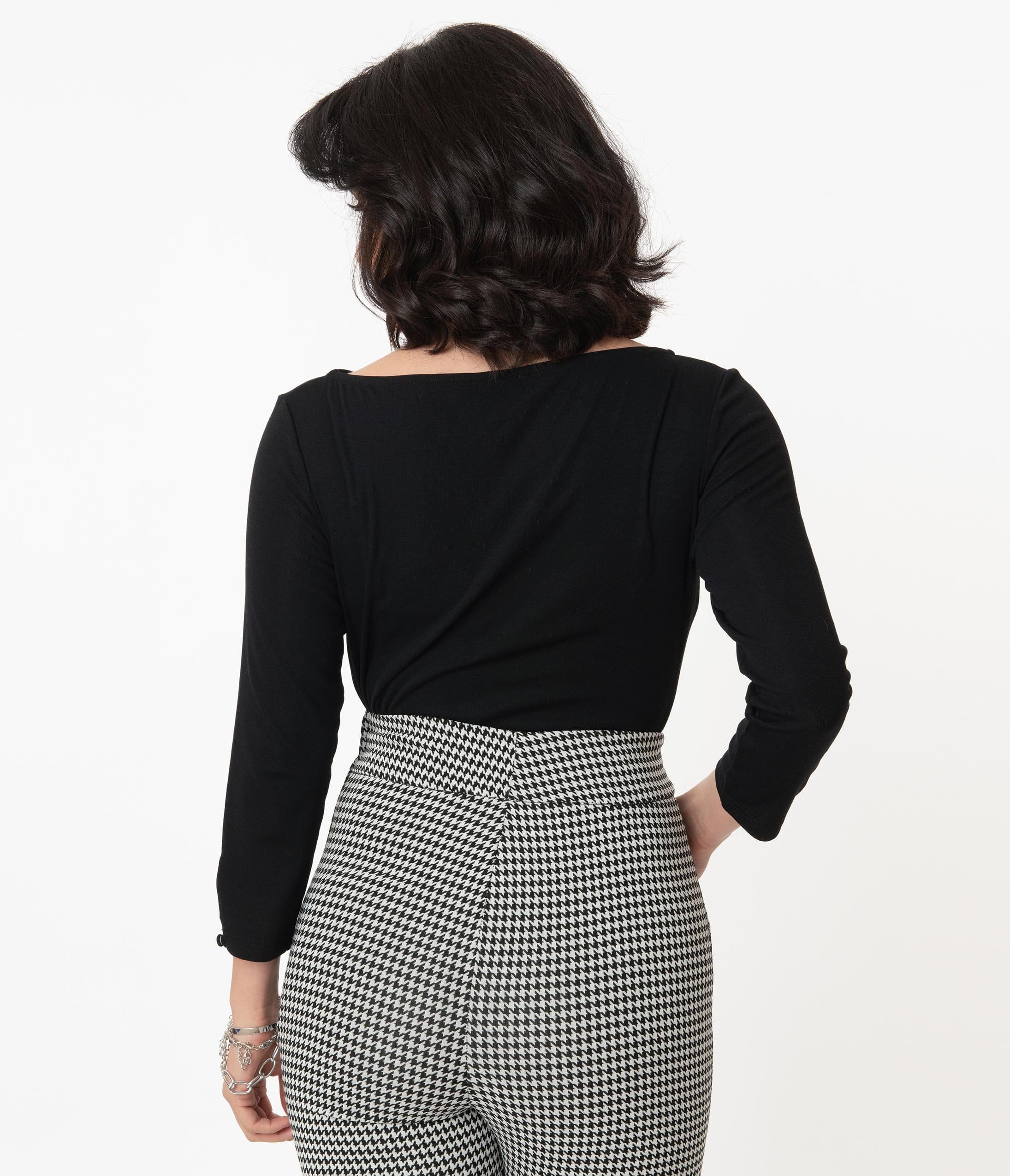 Unique Vintage Black Gracie Top - Unique Vintage - Womens, TOPS, KNIT TOPS