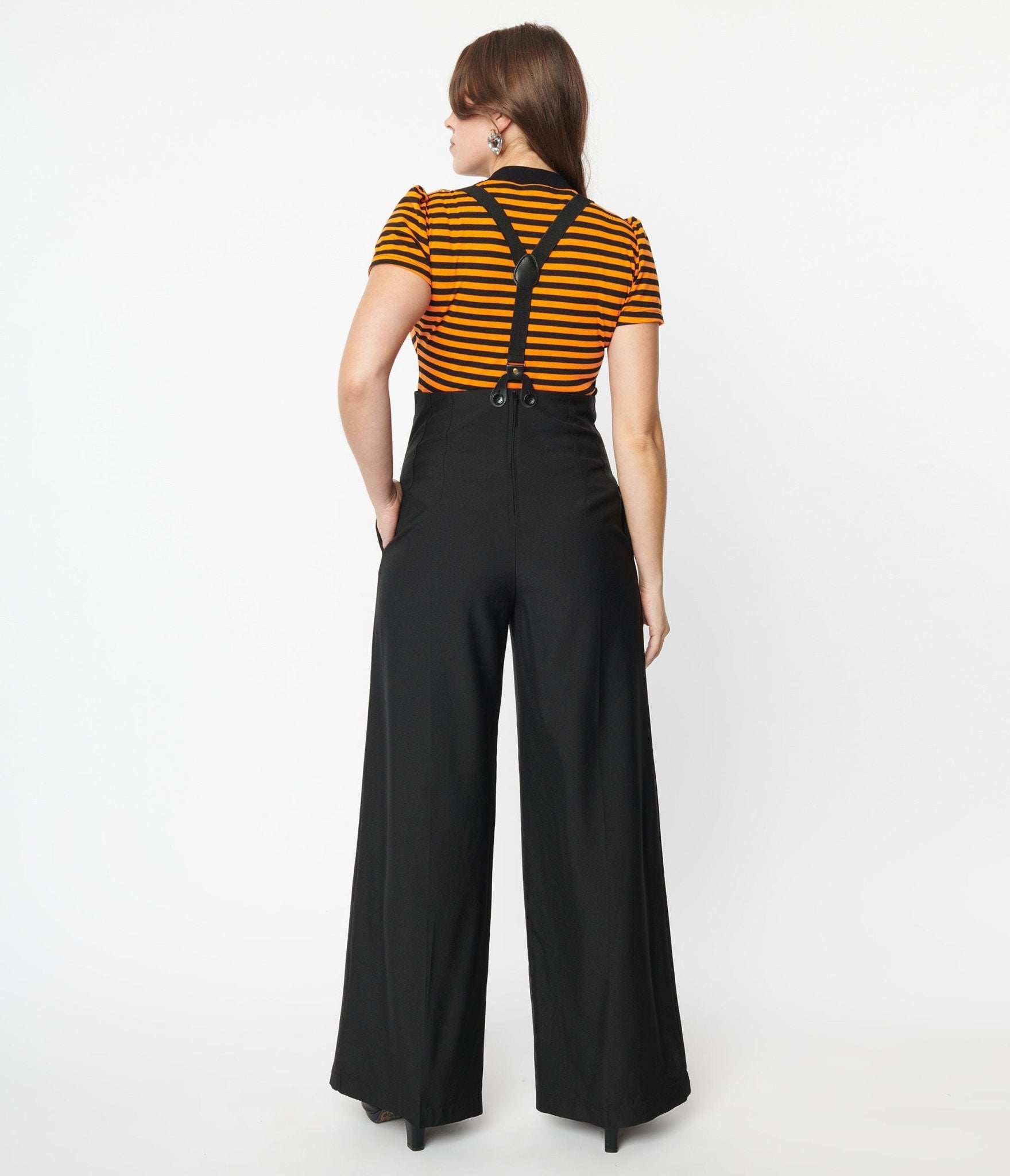 Casual Office Adjustable Strap Wide Leg Suspenders Jumpsuits | Allegra K