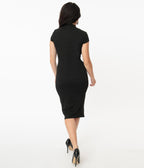 Unique Vintage Black Holly Wiggle Dress - Unique Vintage - Womens, DRESSES, WIGGLE