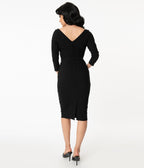 Unique Vintage Black Jaqueline Pencil Dress - Unique Vintage - Womens, DRESSES, WIGGLE