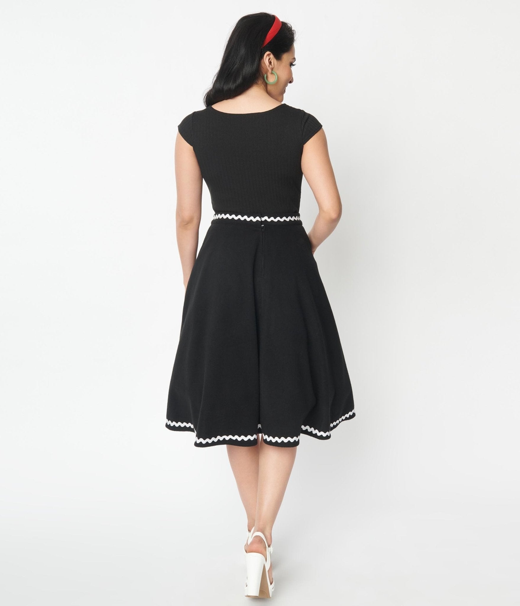 Unique Vintage Black June-O-Ween Strawberry Swing Skirt - Unique Vintage - Womens, BOTTOMS, SKIRTS