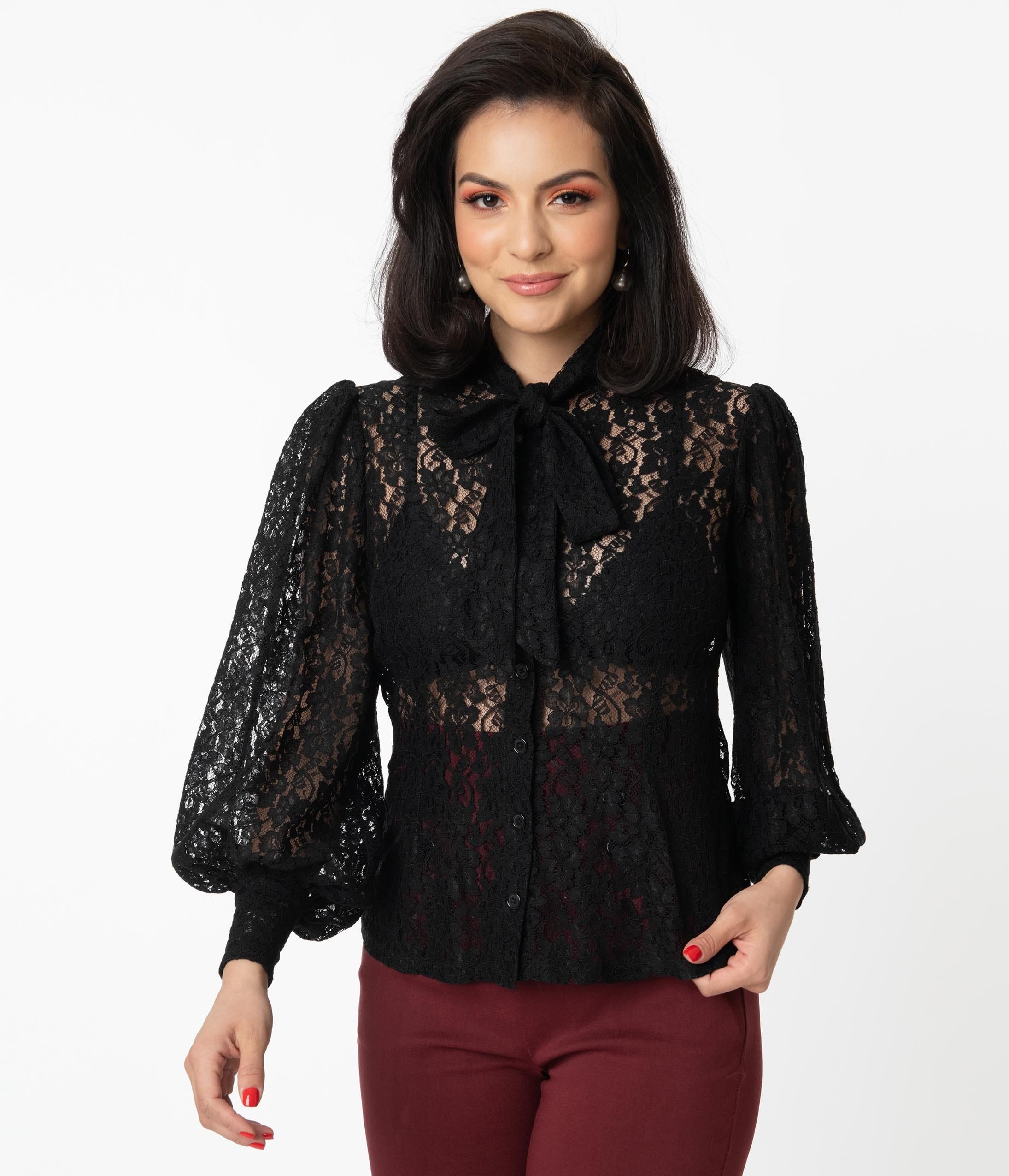 Black lace best sale blouse
