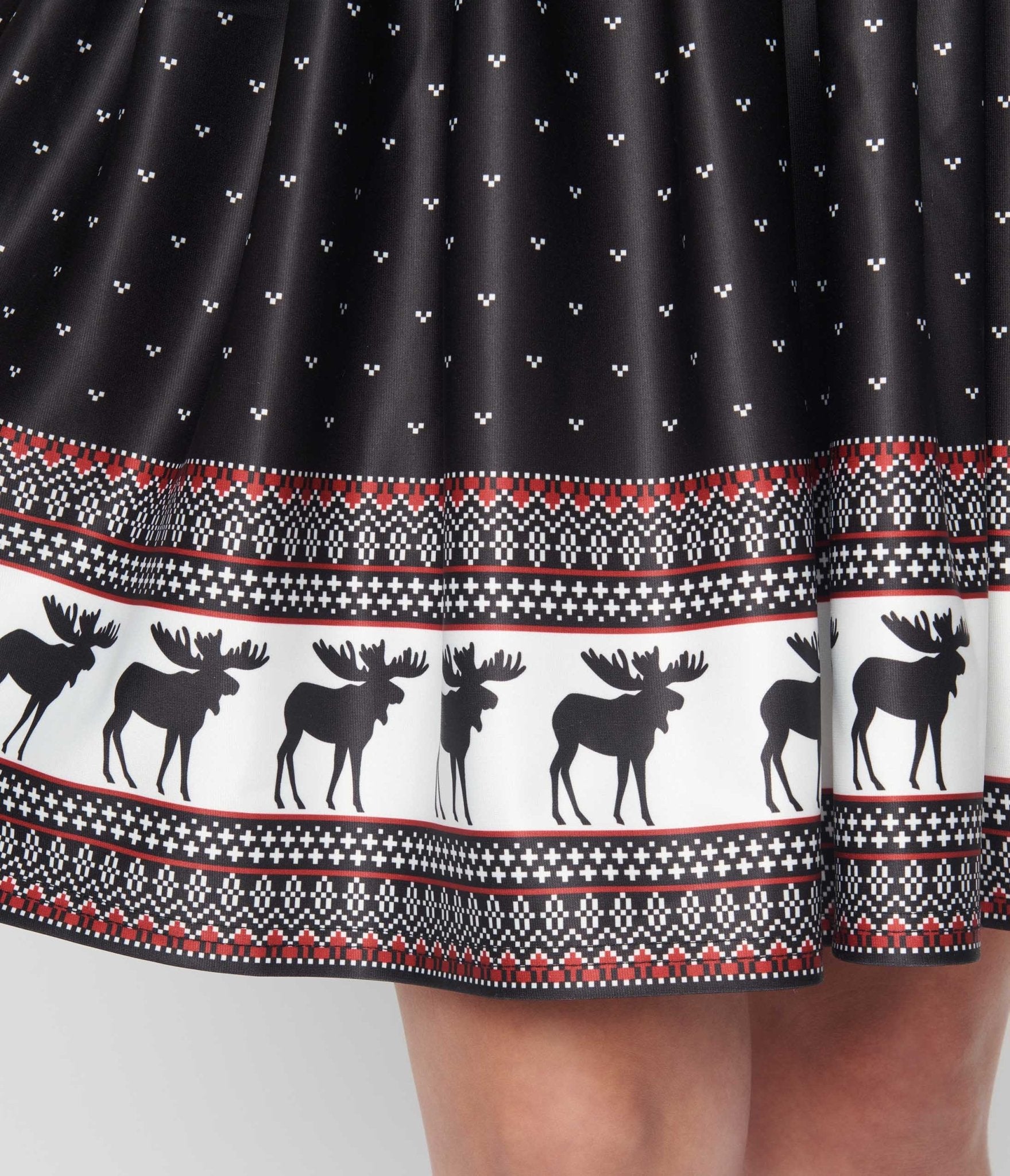 Unique Vintage Black Moose Fair Isle Stephanie Fit & Flare Dress - Unique Vintage - Womens, DRESSES, FIT AND FLARE