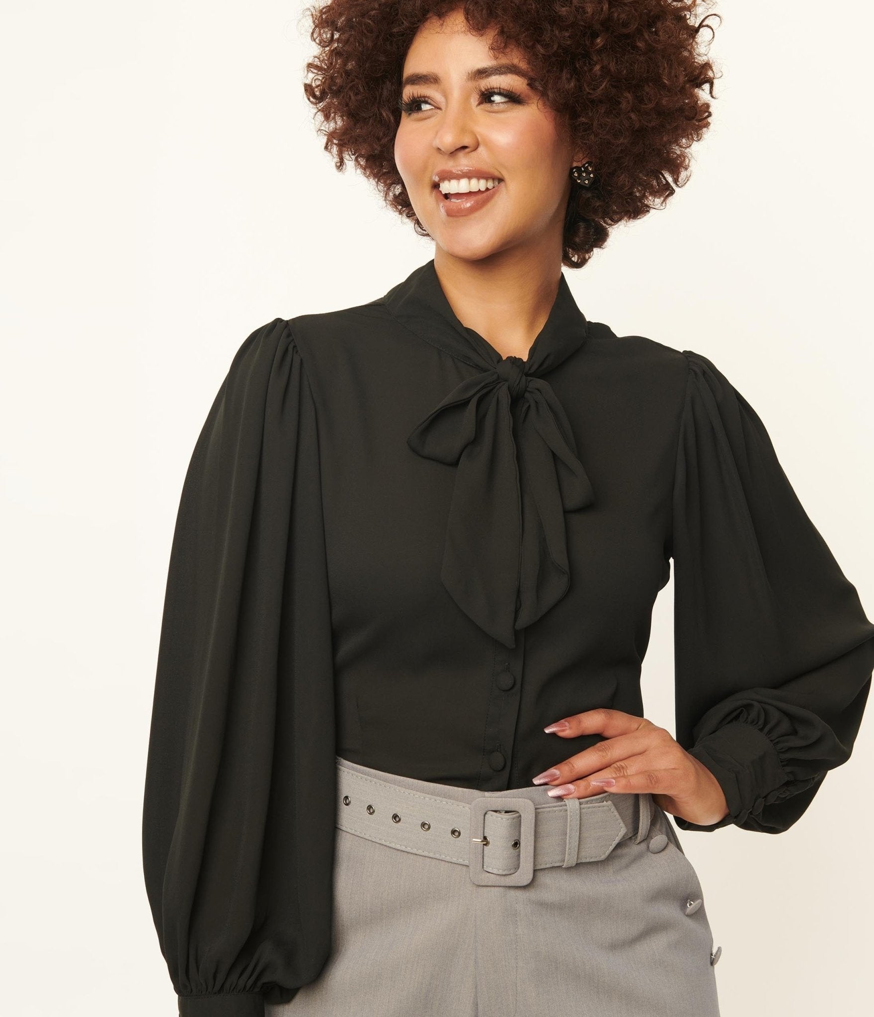 classic black blouse
