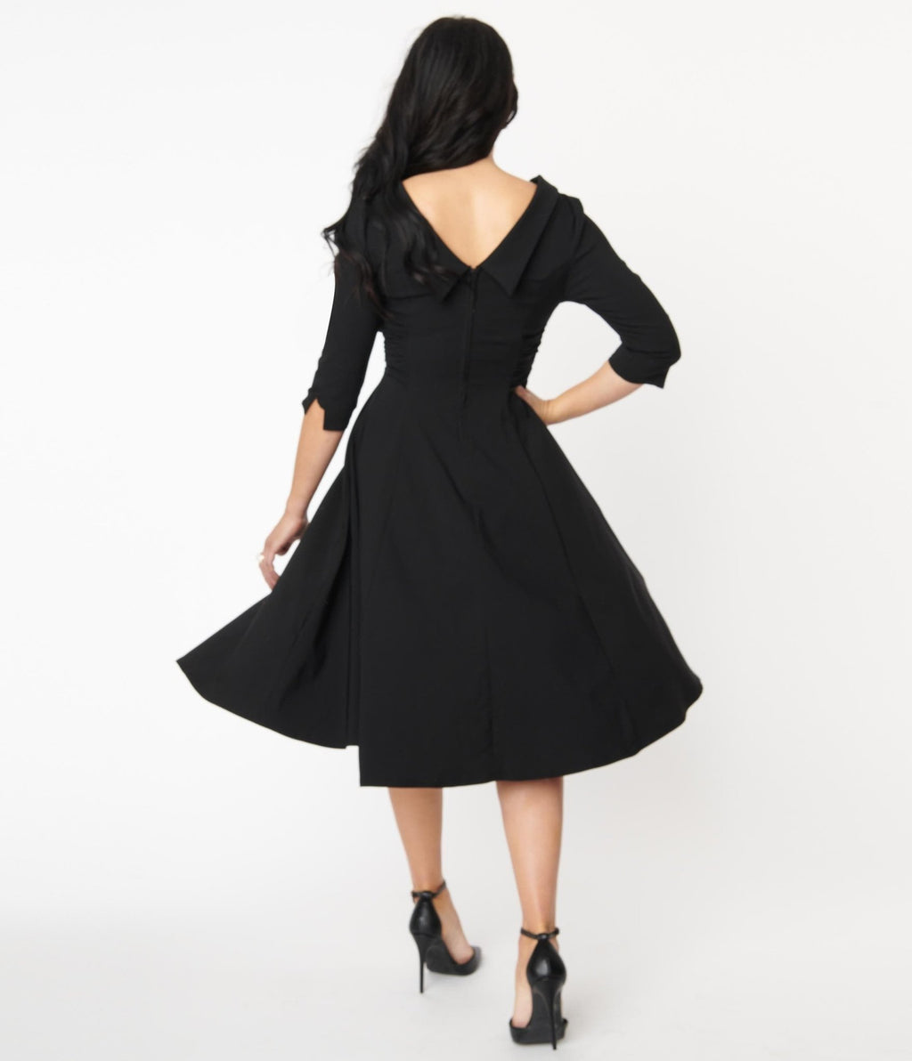 Unique Vintage Black Nicola Swing Dress - Unique Vintage - Womens, DRESSES, SWING