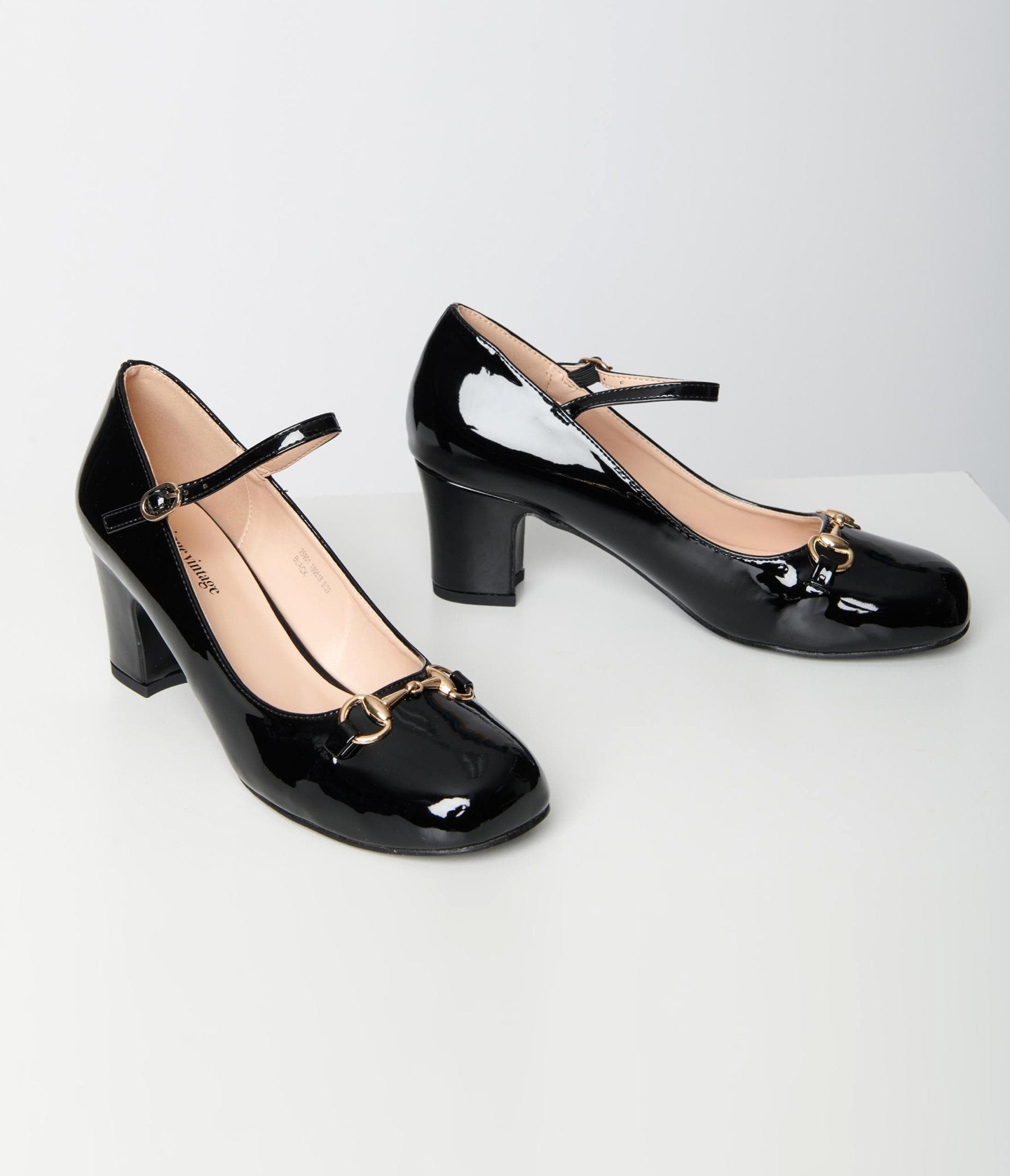 Glamorous low heeled mary janes in black patent | ASOS