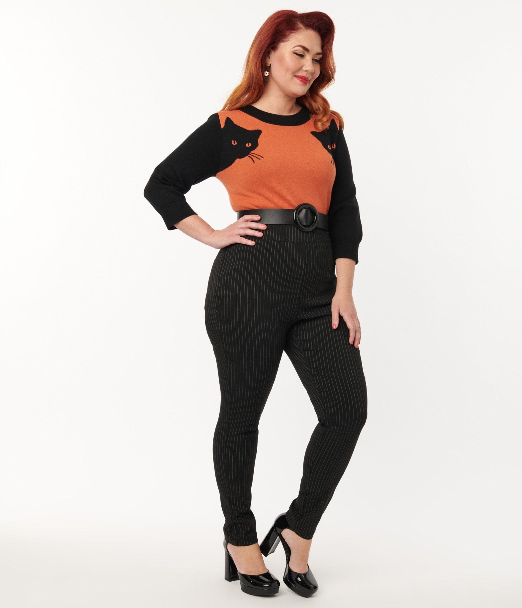 Pinstripe cigarette sale pants