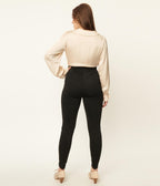 Unique Vintage Black Pintuck High Waist Pants - Unique Vintage - Womens, BOTTOMS, PANTS