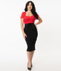 Unique Vintage Black Sailor High Waist Sierra Pencil Skirt