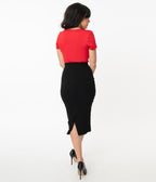 Unique Vintage Black Sailor High Waist Sierra Pencil Skirt - Unique Vintage - Womens, BOTTOMS, SKIRTS