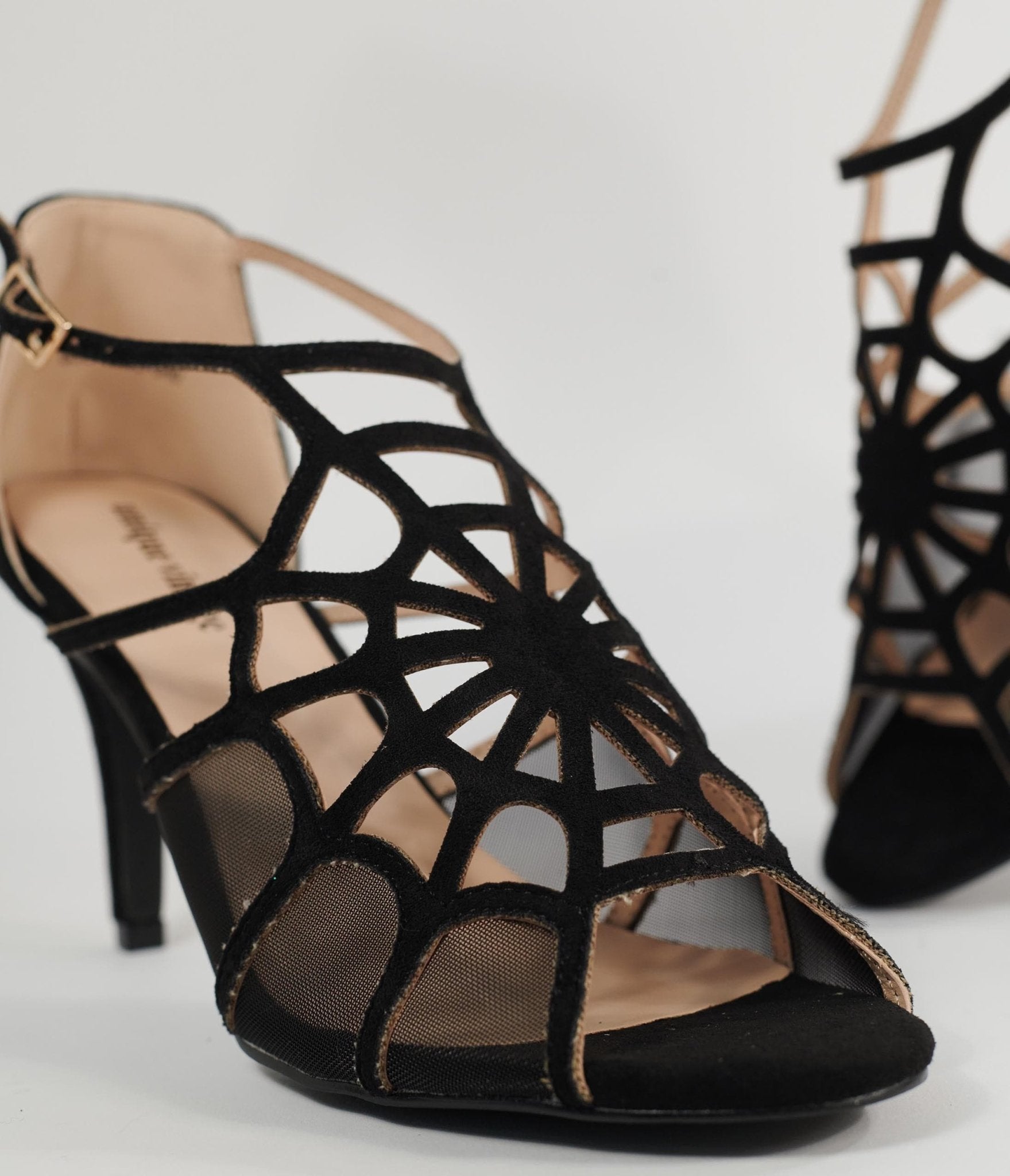 Unique Vintage Black Spider Web Heels - Unique Vintage - Womens, HALLOWEEN, SHOES