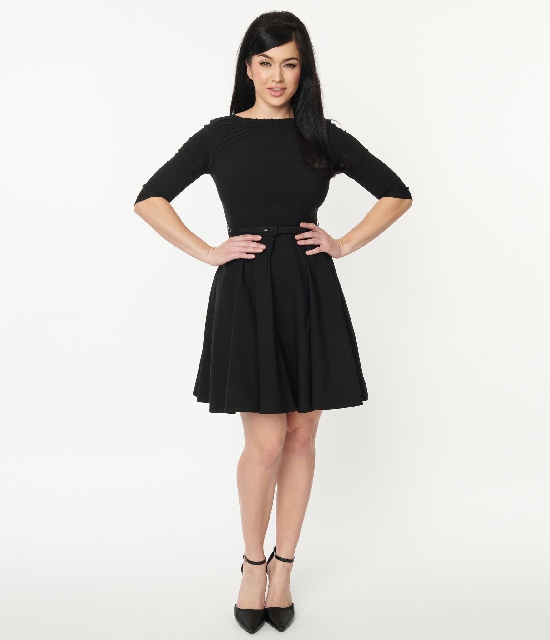 Unique Vintage Black Stephanie Fit Flare Dress