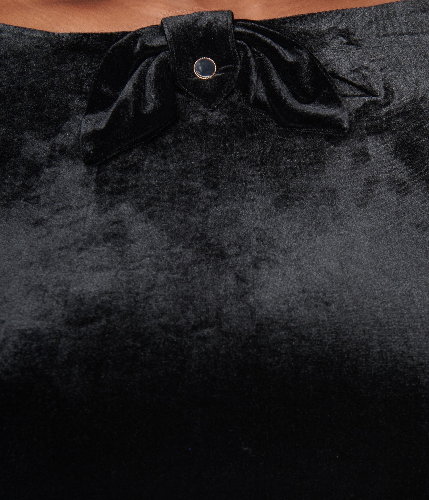 Unique Vintage Black Velvet Faux Bow Devon Swing Dress - Unique Vintage - Womens, DRESSES, SWING
