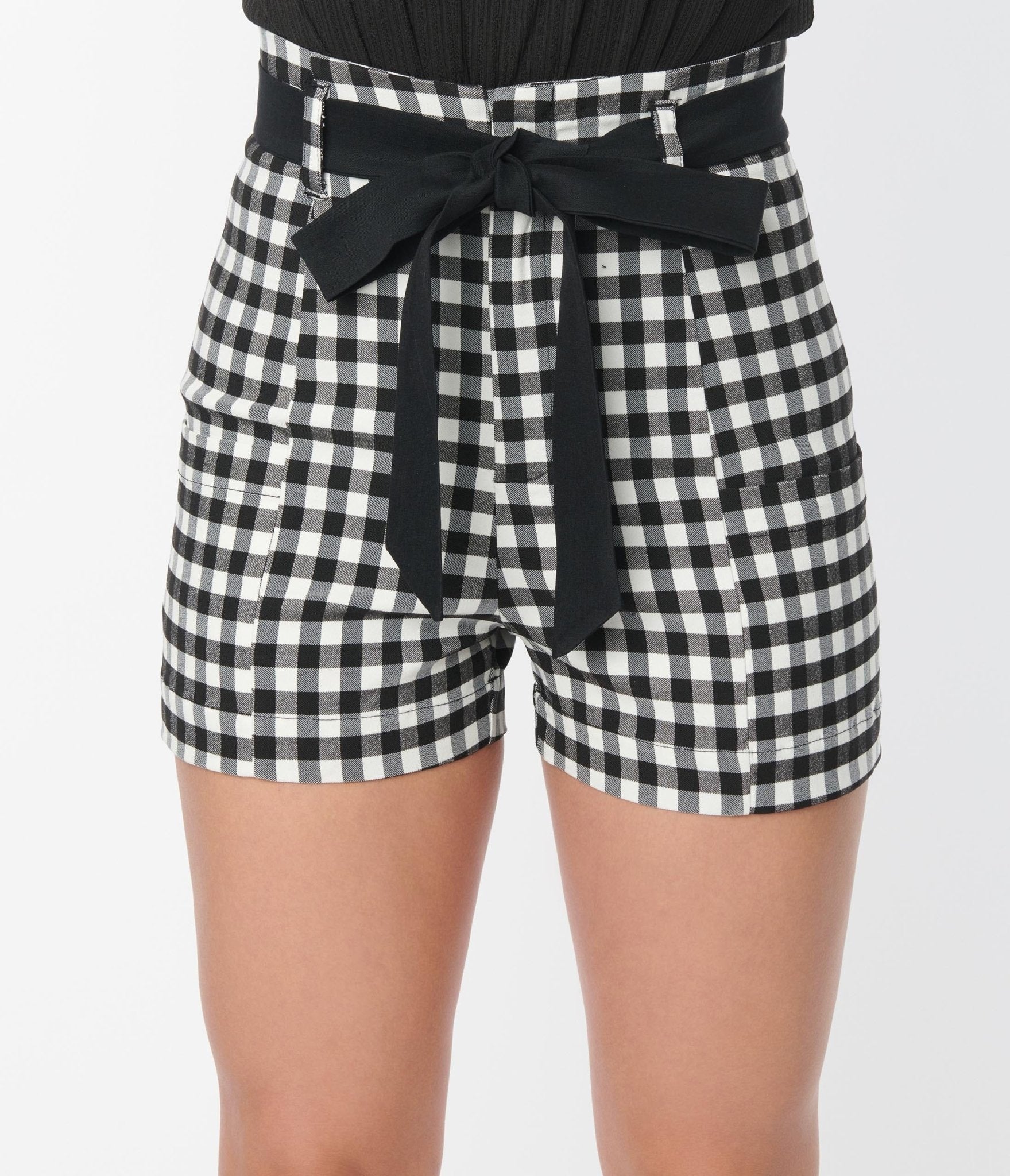 Black and white gingham shorts sale