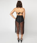 Unique Vintage Black Wrap Sarong Coverup - Unique Vintage - Womens, SWIM, COVERUPS