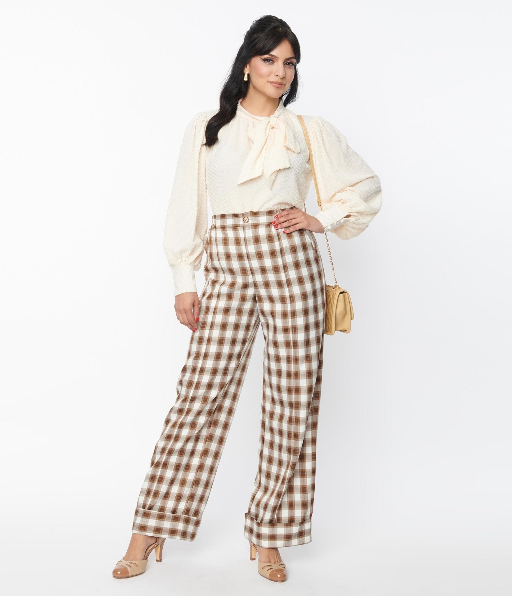 Vintage plaid pants top