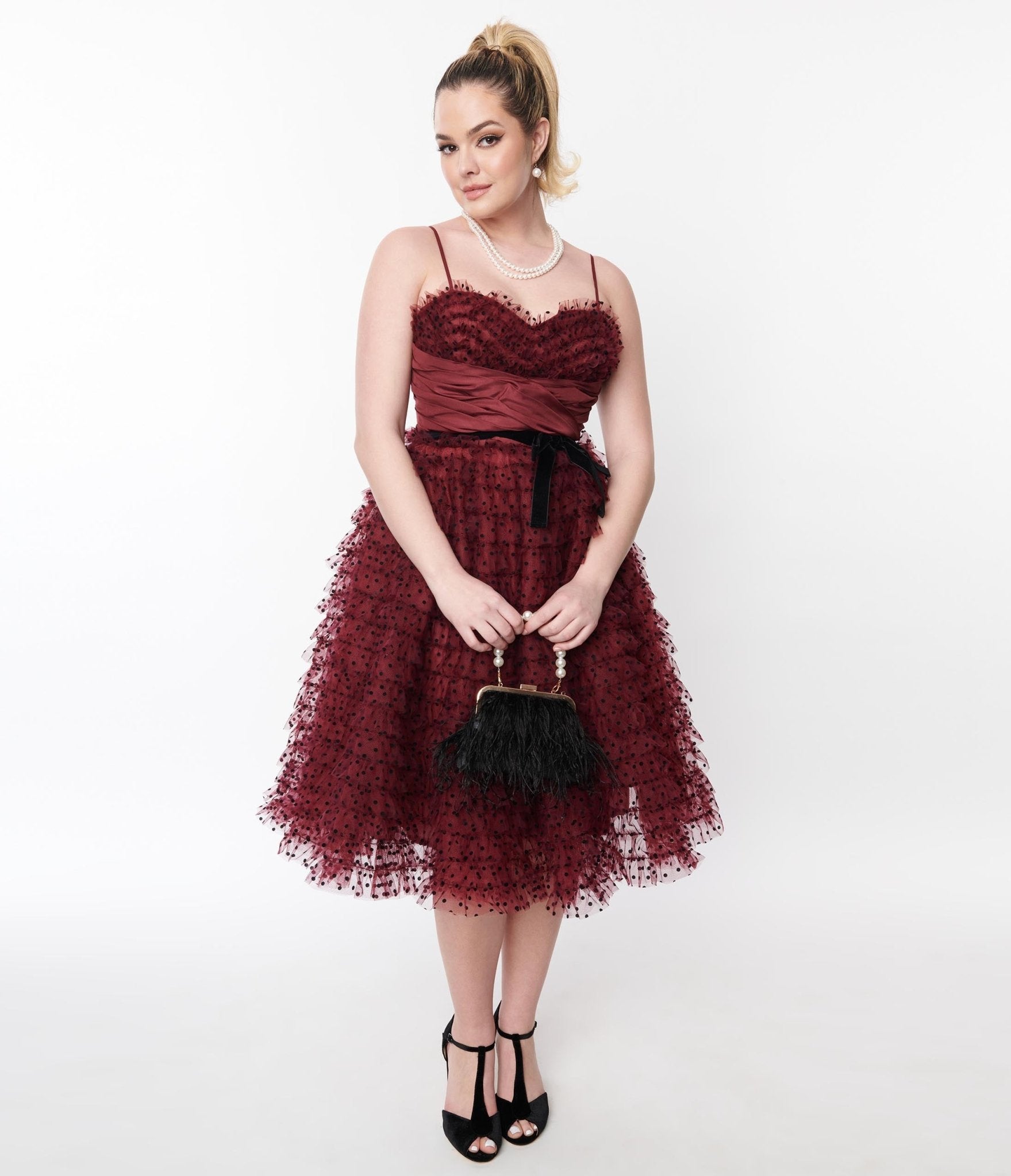 Burgundy top swing dress