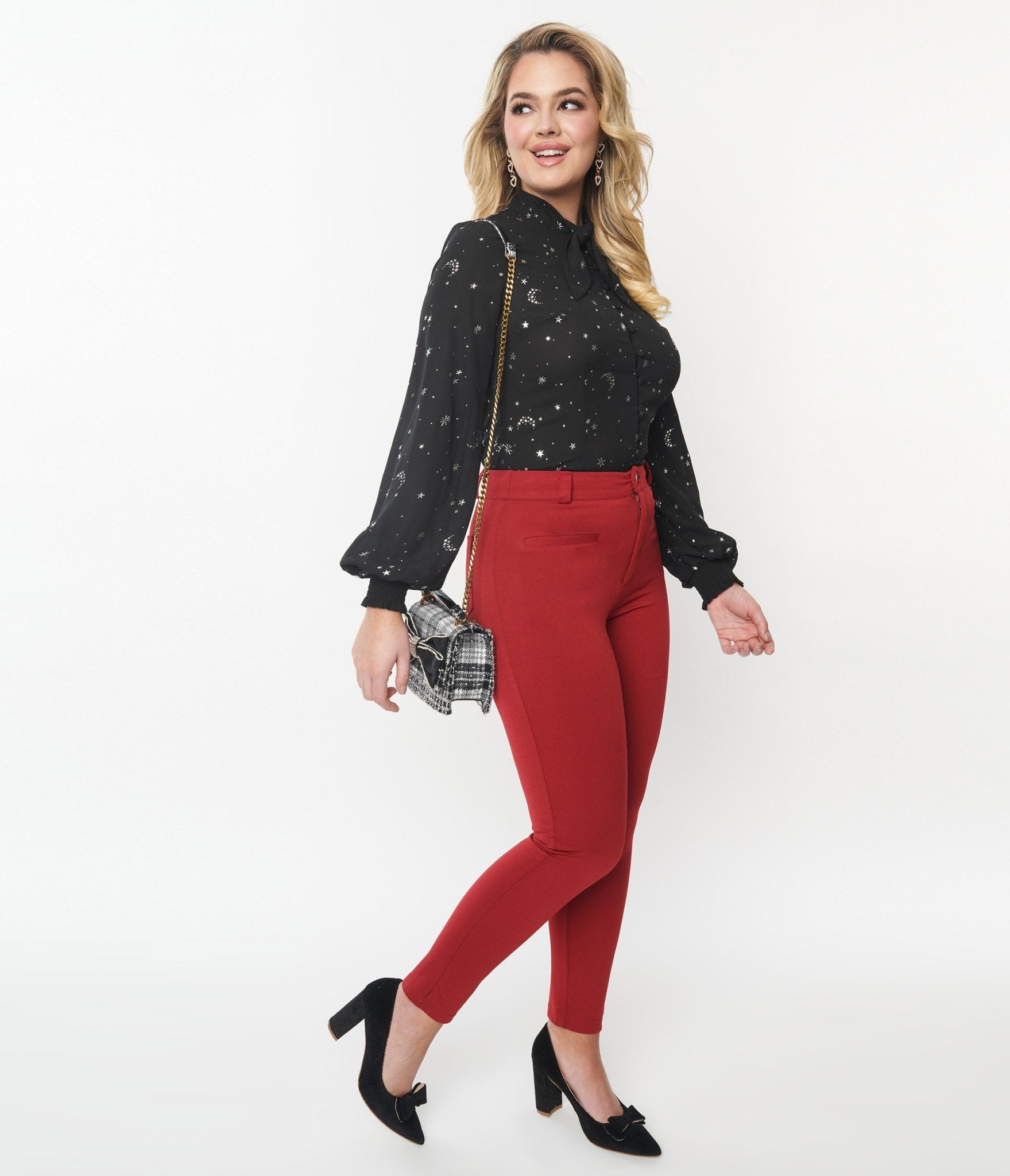 Burgundy outlet stretch pants