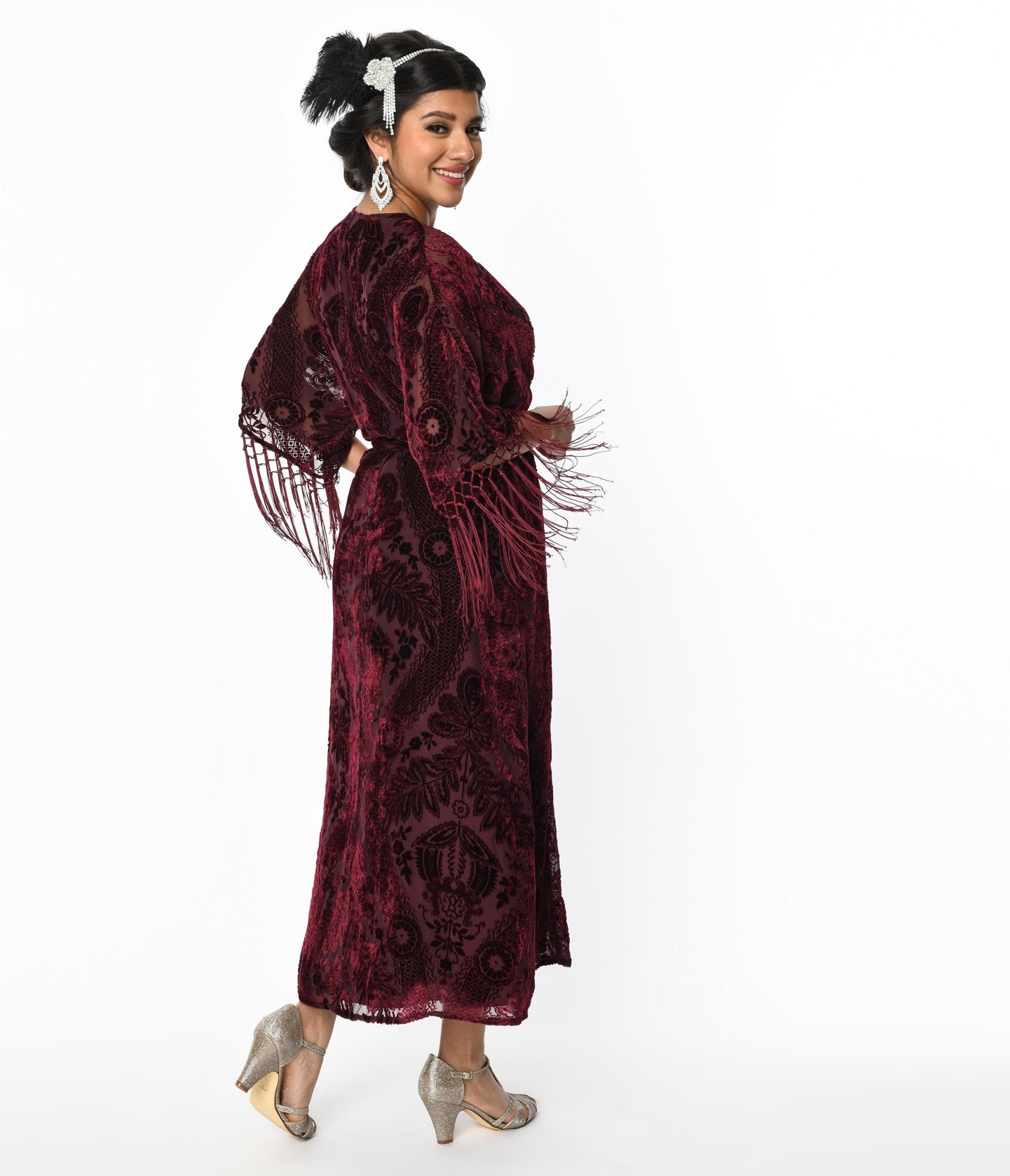 Velvet floral sales midi dress