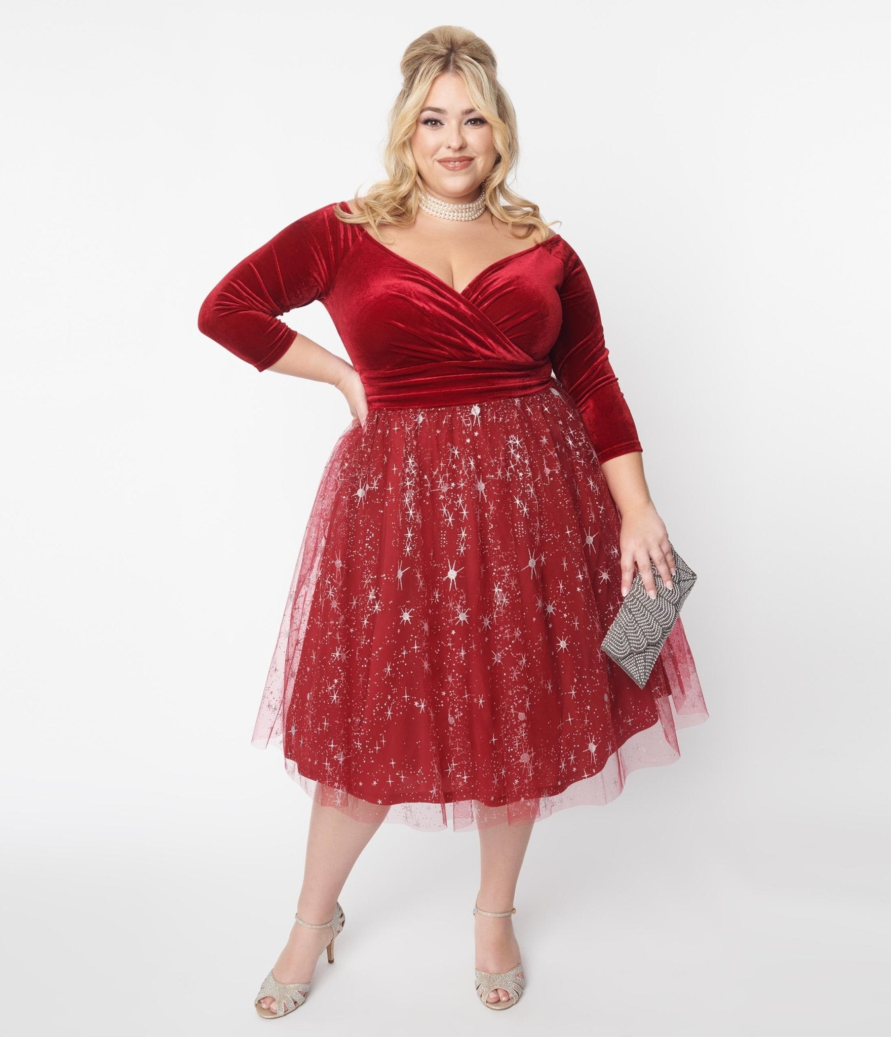 Red sequin deals swing dress
