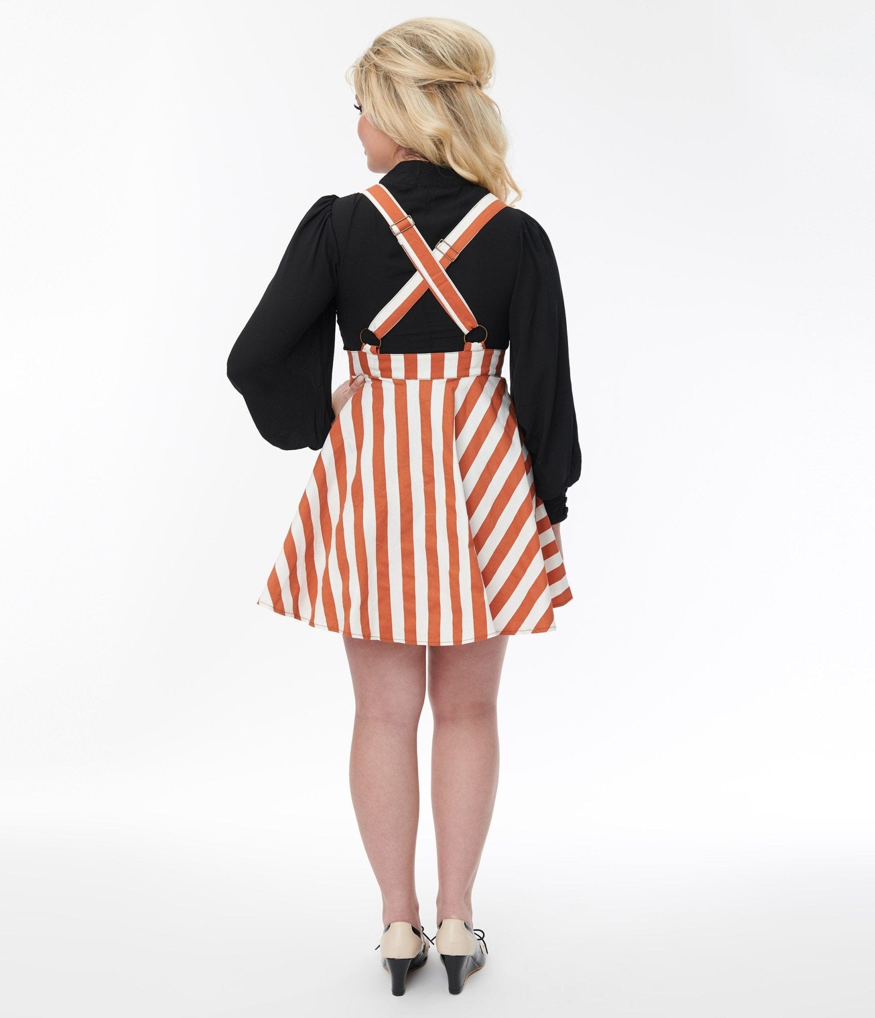 Retro Vintage Unique Vintage Burnt Orange White Stripe Snap