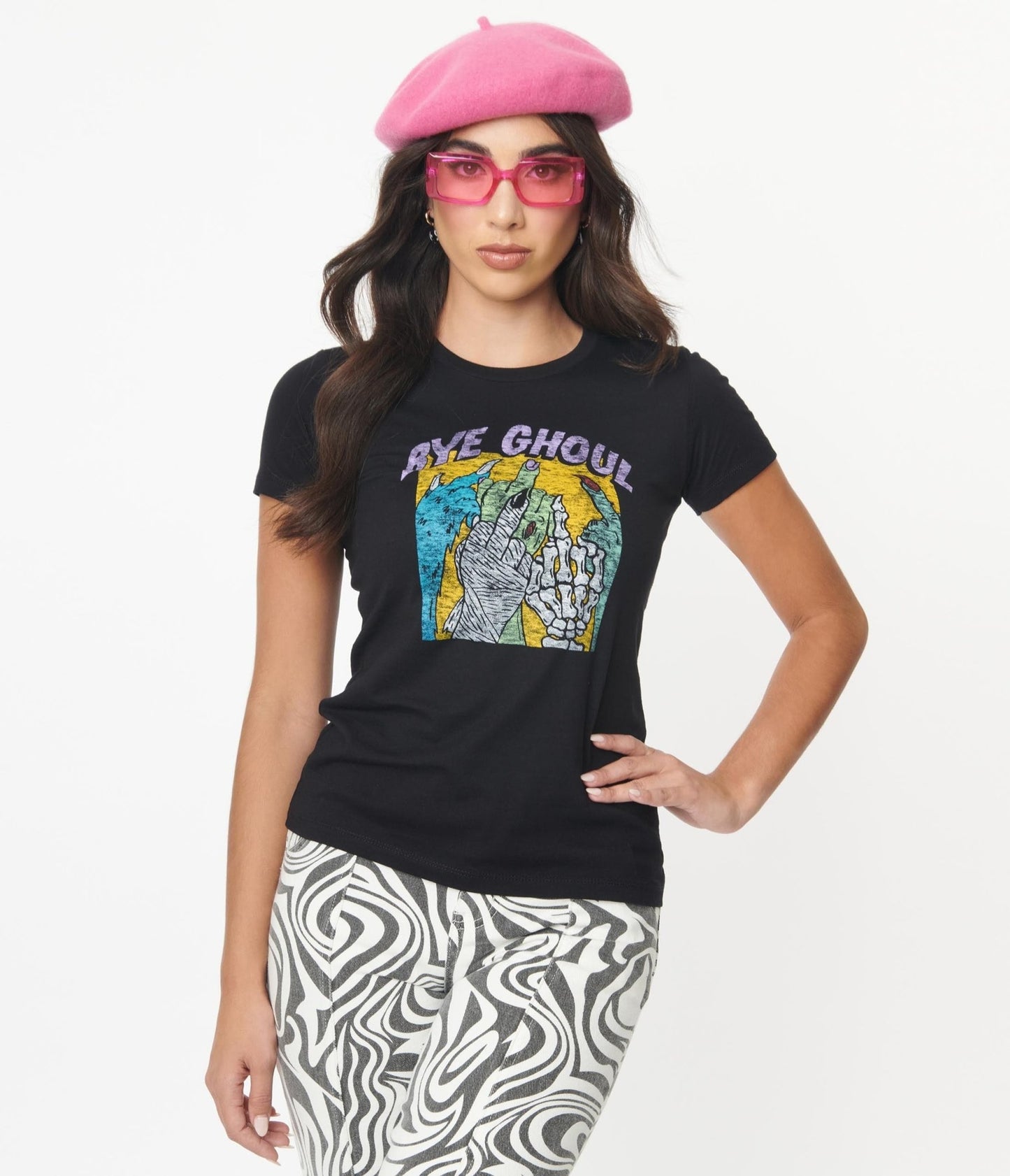 Unique Vintage Bye Ghoul Fitted Graphic Tee - Unique Vintage - Womens, GRAPHIC TEES, TEES