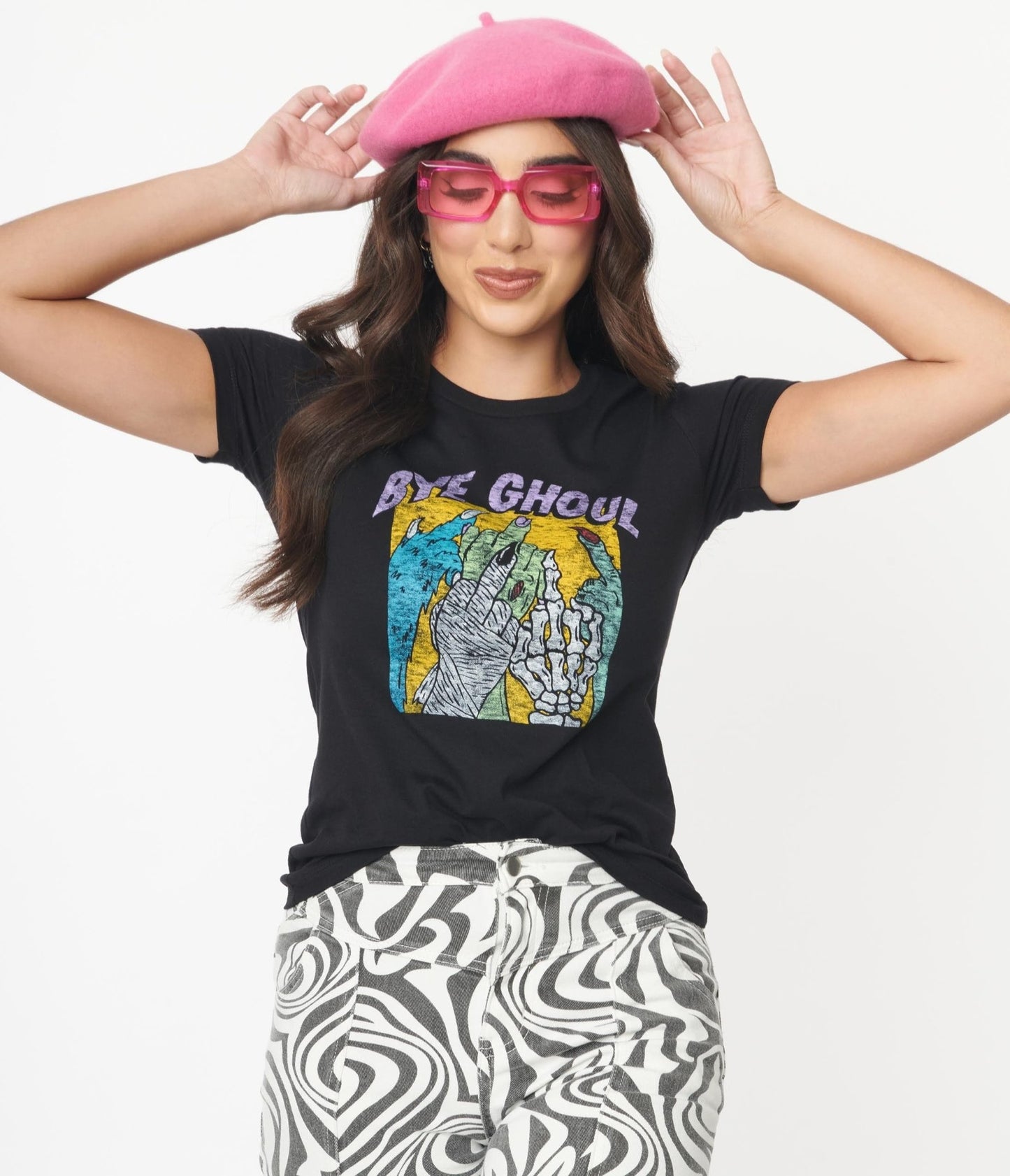 Unique Vintage Bye Ghoul Fitted Graphic Tee - Unique Vintage - Womens, GRAPHIC TEES, TEES