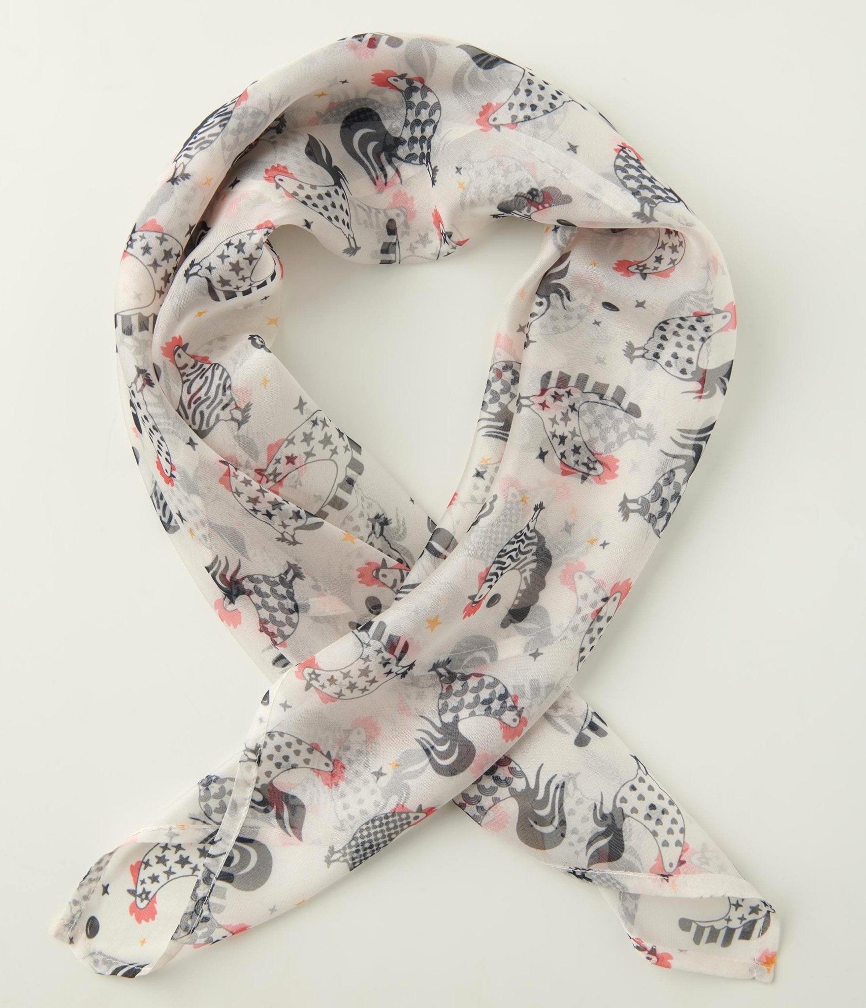 Unique Vintage Chicken Print Hair Scarf