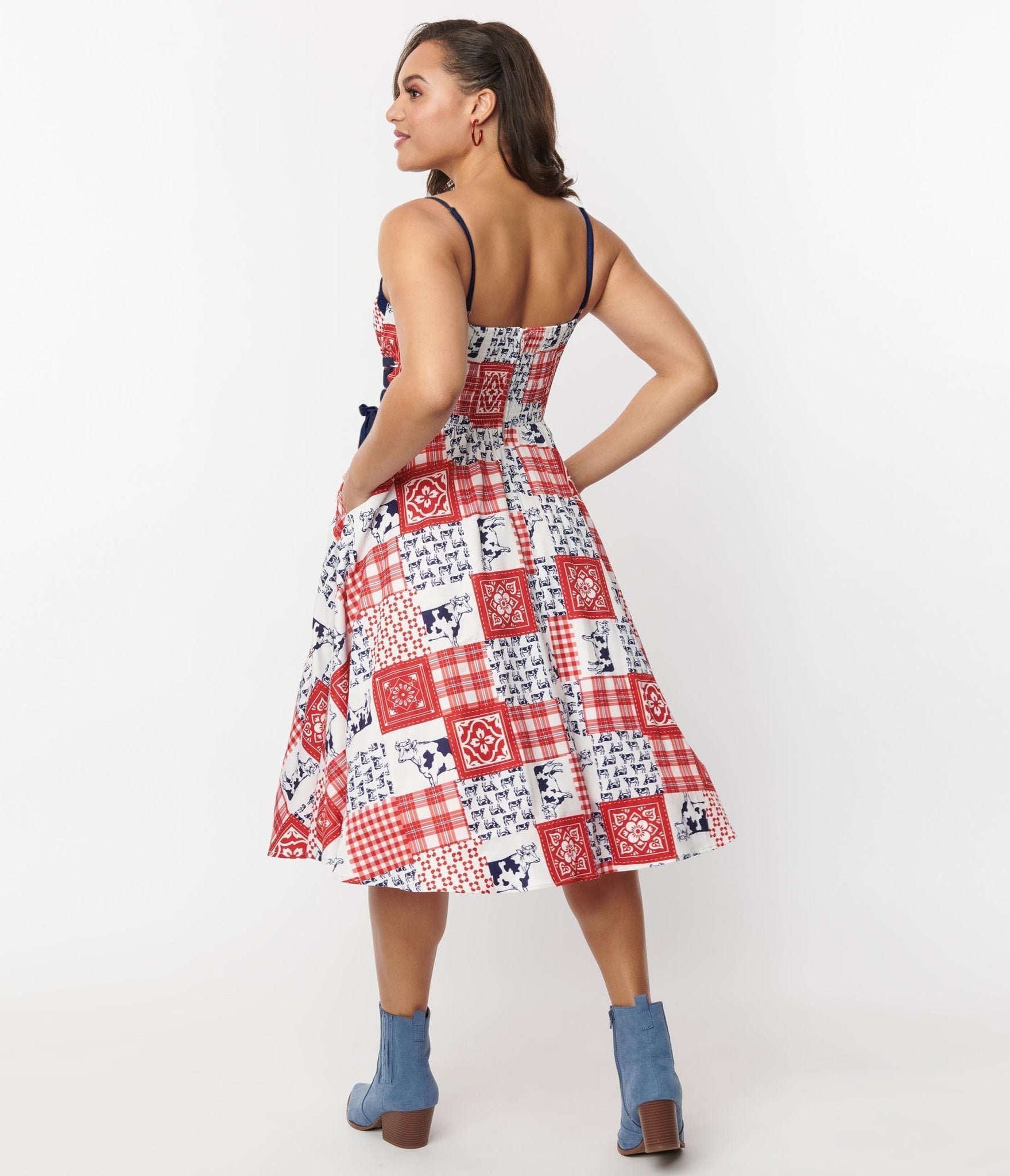 Cape patchwork discount swing dress