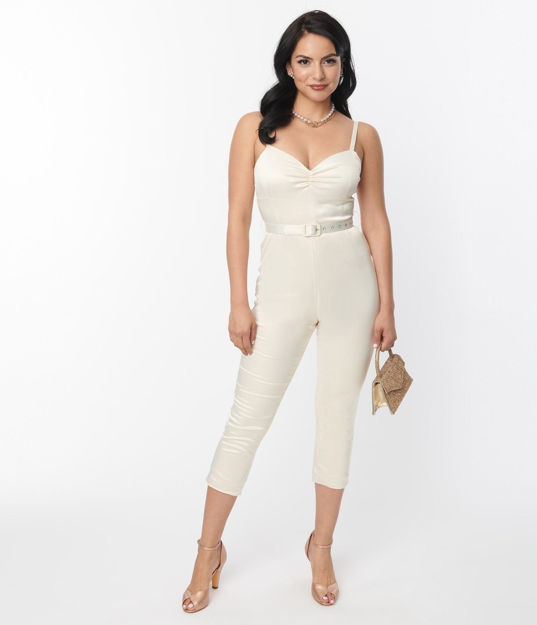 Beige jumpsuits for weddings hot sale