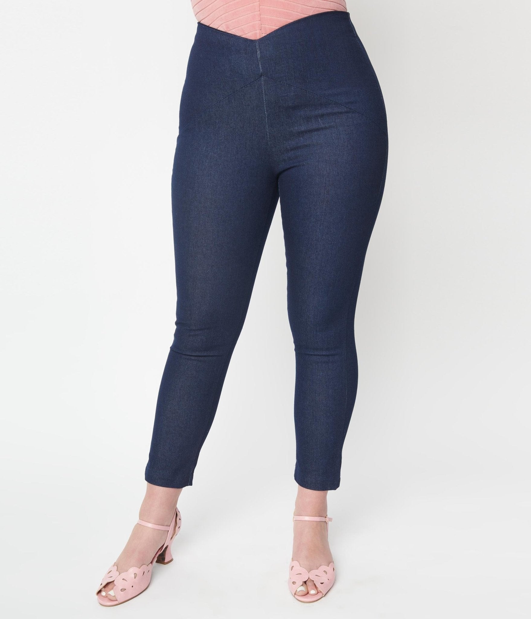 Calça retro 2024 cintura alta