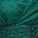 Unique Vintage Emerald Clip Dot Shirred Babydoll Dress - Unique Vintage - Womens, DRESSES, BABYDOLL