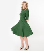 Unique Vintage Emerald Nicola Swing Dress - Unique Vintage - Womens, DRESSES, SWING