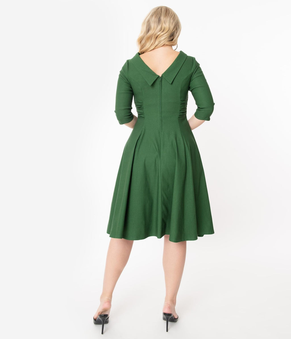 Unique Vintage Emerald Nicola Swing Dress - Unique Vintage - Womens, DRESSES, SWING