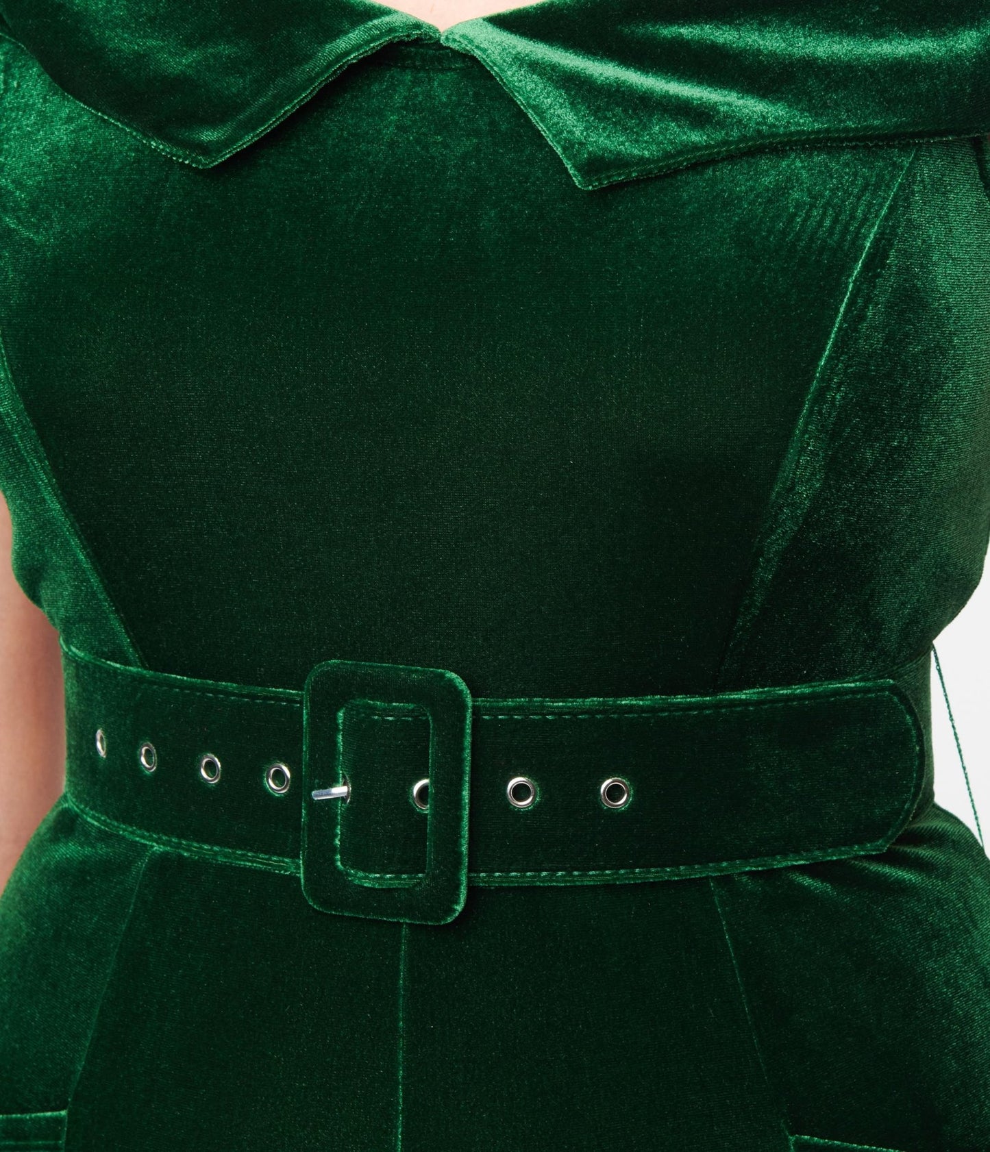 Unique Vintage Emerald Velvet Gillian Jumpsuit - Unique Vintage - Womens, BOTTOMS, ROMPERS AND JUMPSUITS