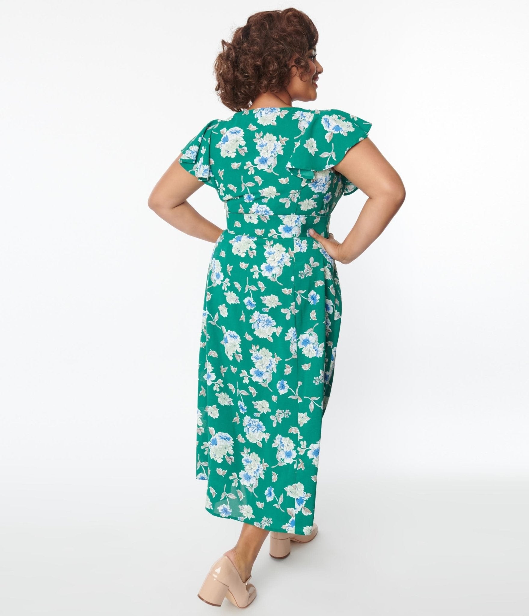 Floral flutter midi dress on sale
